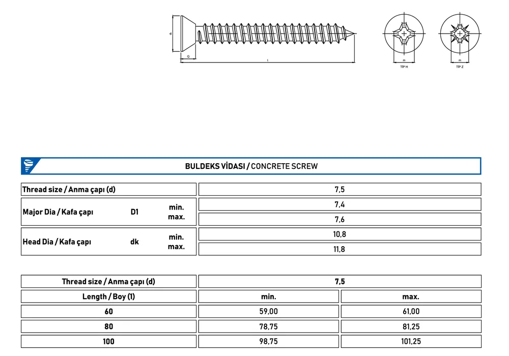 Buldeks Screws